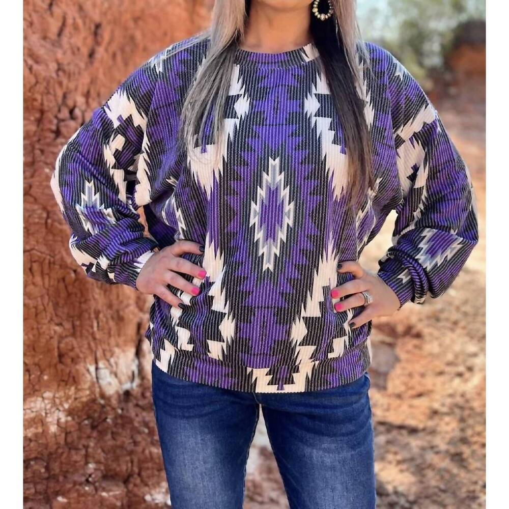 NEW STERLING KREEK western stars sweater - plus in purple